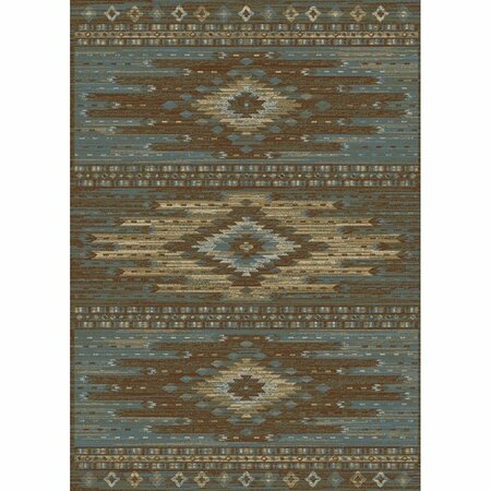 MAYBERRY RUG 2 ft. 3 in. x 3 ft. 3 in. Lodge King Diamond Head Area Rug, Blue LK9415 2X4